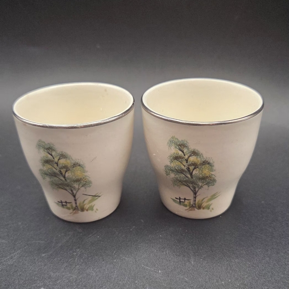 Vintage Egg Cups Low Profile Willow Tree Design - Picture 6 of 10
